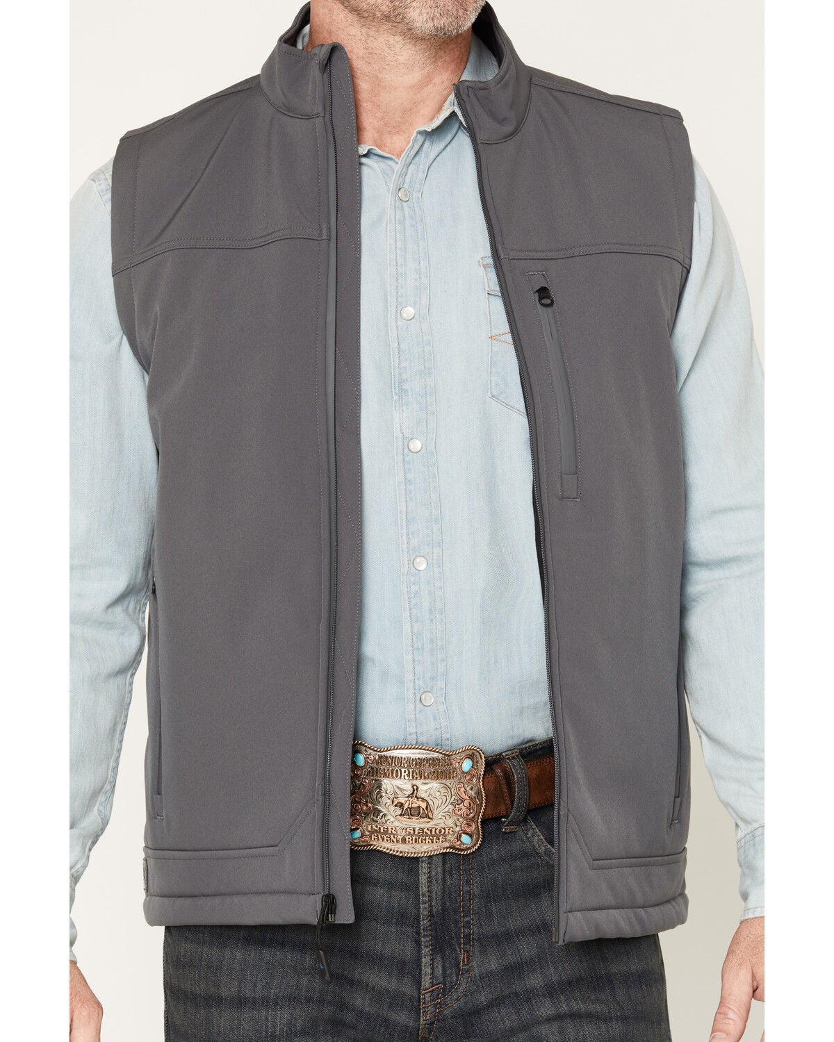 Image #3 - Cody James Men's Estacado Solid Concealed Carry Softshell Vest, Charcoal, hi-res