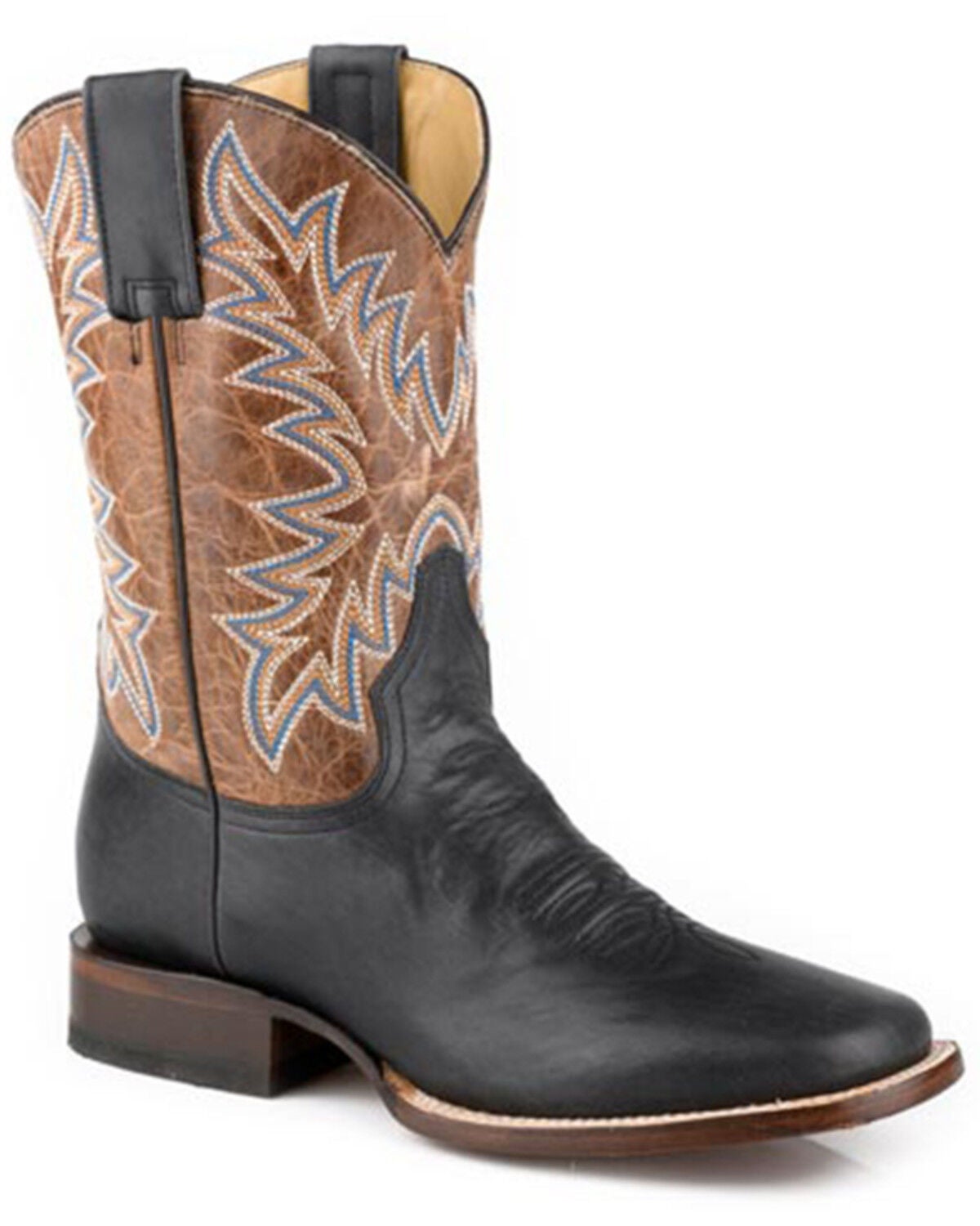 Stetson Men's Cole Western Boots - Broad Square Toe, Brown, hi-res