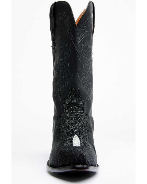 Image #4 - El Dorado Men's Exotic Stingray Skin Western Boots - Snip Toe, Black, hi-res