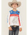 Image #1 - Wrangler® x Hot Wheels™ Boys' Horse Power Colorblock Long Sleeve Graphic T-Shirt, White, hi-res