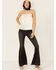 Image #4 - Lush Women's Pattern Satin Side Cinch Cami Top, Ivory, hi-res