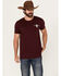Image #2 - Moonshine Spirit Men's King Of Diamonds Mariachi Short Sleeve Graphic T-Shirt, Burgundy, hi-res