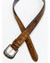 Cody James Men's Caiman Embroidered Belt, Brown, hi-res