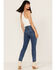Image #3 - 7 For All Mankind Mid Wash Josefina In Formosa Cuffed Skinny Jeans, Blue, hi-res