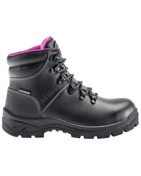 Image #2 - Avenger Women's Builder Mid Water Repellant Lace-Up Work Boots - Soft Toe, Black, hi-res