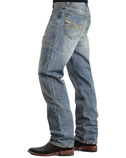 Image #2 - Stetson 1520 Fit Classic "X" Stitched Jeans - Big & Tall, Med Wash, hi-res