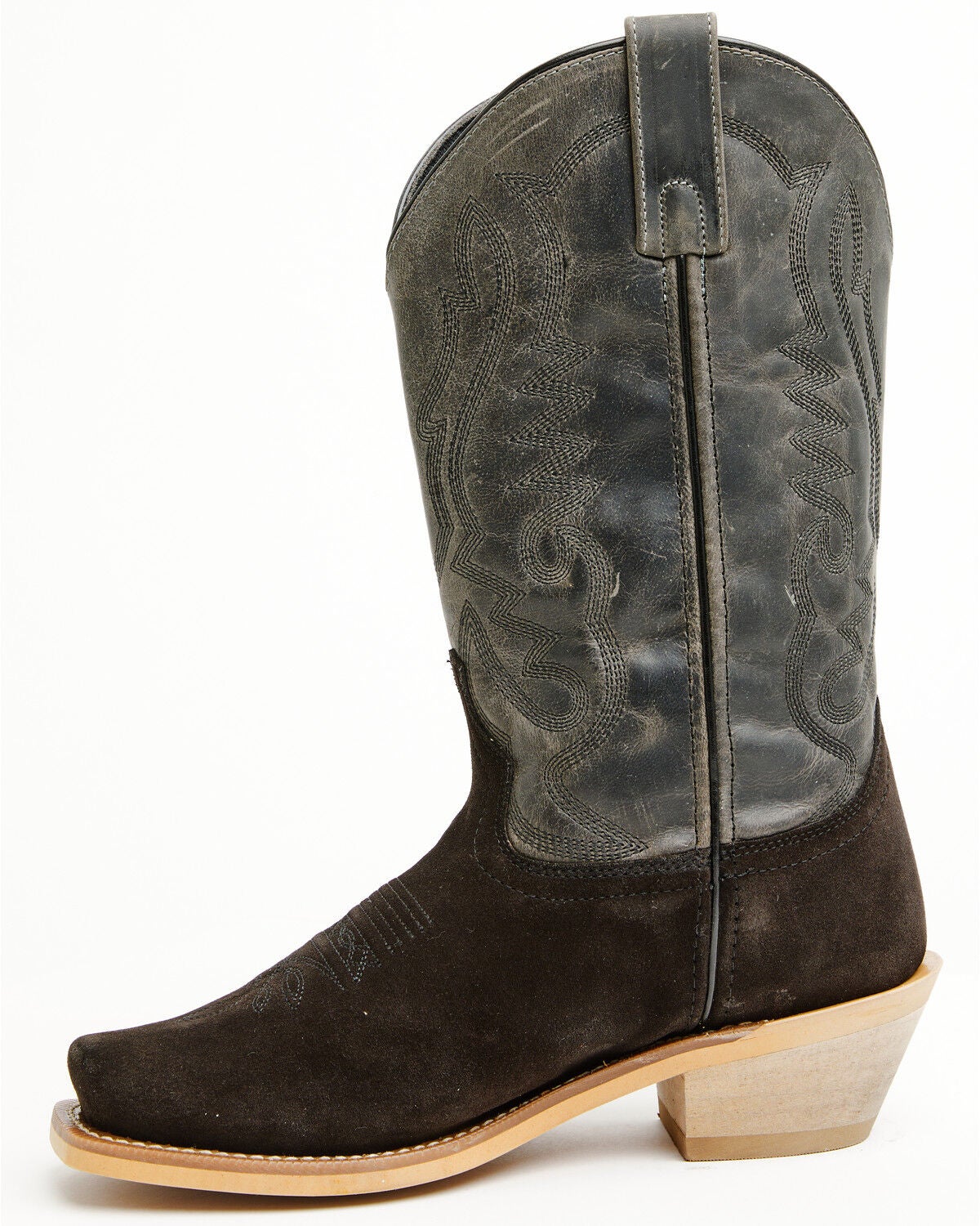 Image #3 - Smoky Mountain Men's Santa Fe Performance Western Boots - Square Toe, Black, hi-res