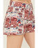 Image #2 - Rock & Roll Denim Women's High Rise Americana Print Stretch Denim Shorts, Red, hi-res