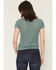 Image #4 - Shyanne Women's Short Sleeve Knit Sweater, Aqua, hi-res