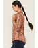 Image #3 - Wrangler x Lainey Wilson Women's Southwestern Print Long Sleeve Snap Western Shirt, Red, hi-res