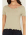 Image #3 - Fornia Women's Jacquard Lettuce Edge Top, Green, hi-res