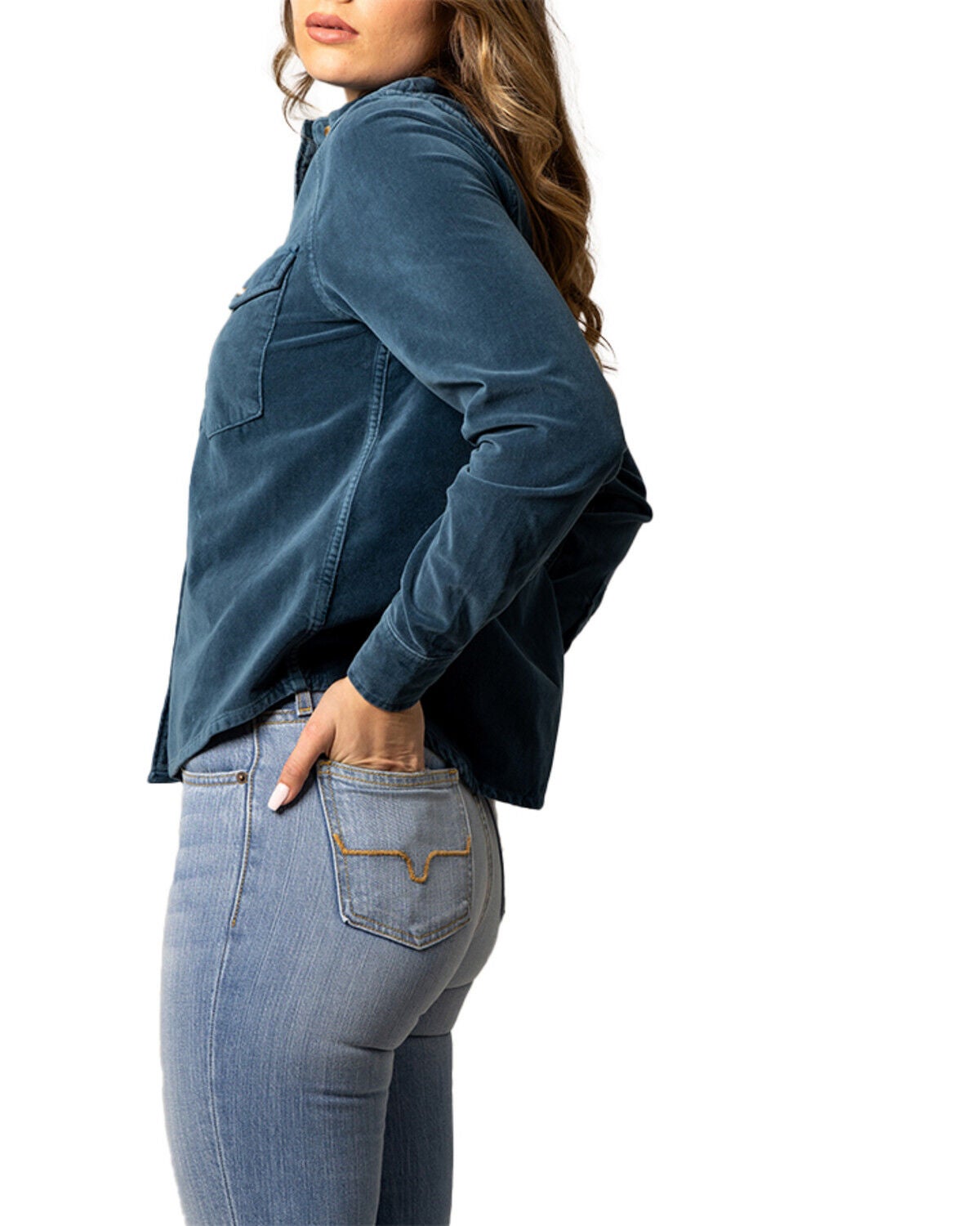 Image #2 - Kimes Ranch Women's Bonnie Relaxed Fit Long Sleeve Snap Western Shirt, Blue, hi-res