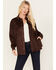 Image #1 - Cleo + Wolf Women's Faux Suede Shacket, Chocolate, hi-res