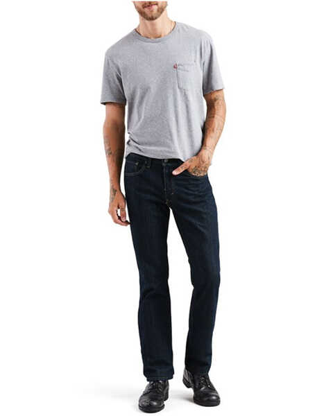 Levi's Men's 514 Tumbled Rigid Slim Straight Jeans, Navy, hi-res