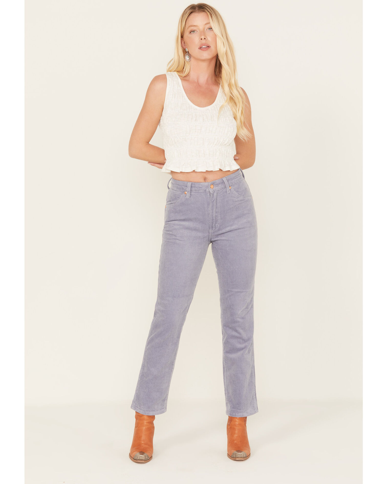 Wrangler Women's Wild West High Rise Corduroy Straight Jean