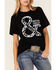 Image #2 - Ruby's Rubbish Women's Guitars & Cadillacs Graphic Short Sleeve Tee, Black, hi-res