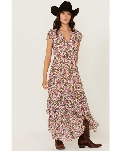 Cleobella Women's Bryce Floral Print Midi Dress , Multi, hi-res