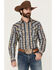 Image #1 - Gibson Trading Co Men's Sand Stone Wallpaper Striped Long Sleeve Snap Western Shirt, Multi, hi-res