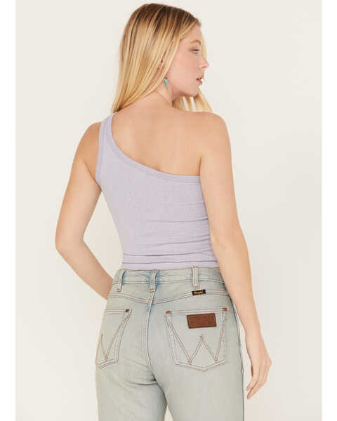 Image #4 - Fornia Women's Top One One Shoulder Ribbed Cami Top, Lavender, hi-res