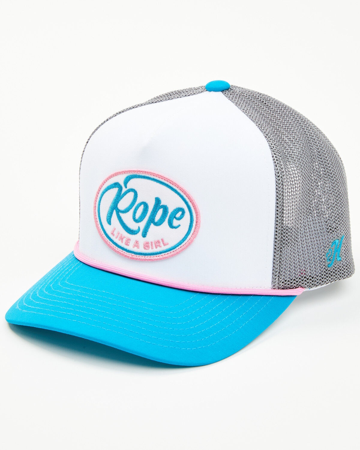 Image #1 - Hooey Women's Rope Like A Girl Trucker Cap, White, hi-res