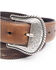Cody James Men's Turquoise Stitched Longhorn Buckle Belt, Brown, hi-res