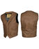 STS Ranchwear Men's Antique Brown Leather Chisum Vest - Big , Brown, hi-res