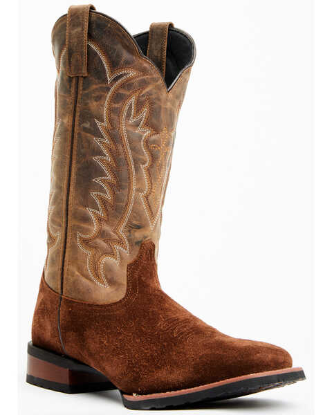 Laredo Men's Rigid Roughout Performance Western Boots - Broad Square Toe , Rust Copper, hi-res