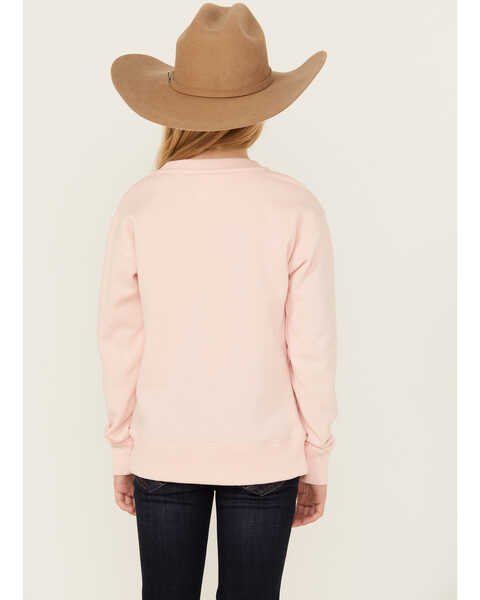 Image #4 - Ariat Girls' Horseshoe Sweatshirt , Pink, hi-res