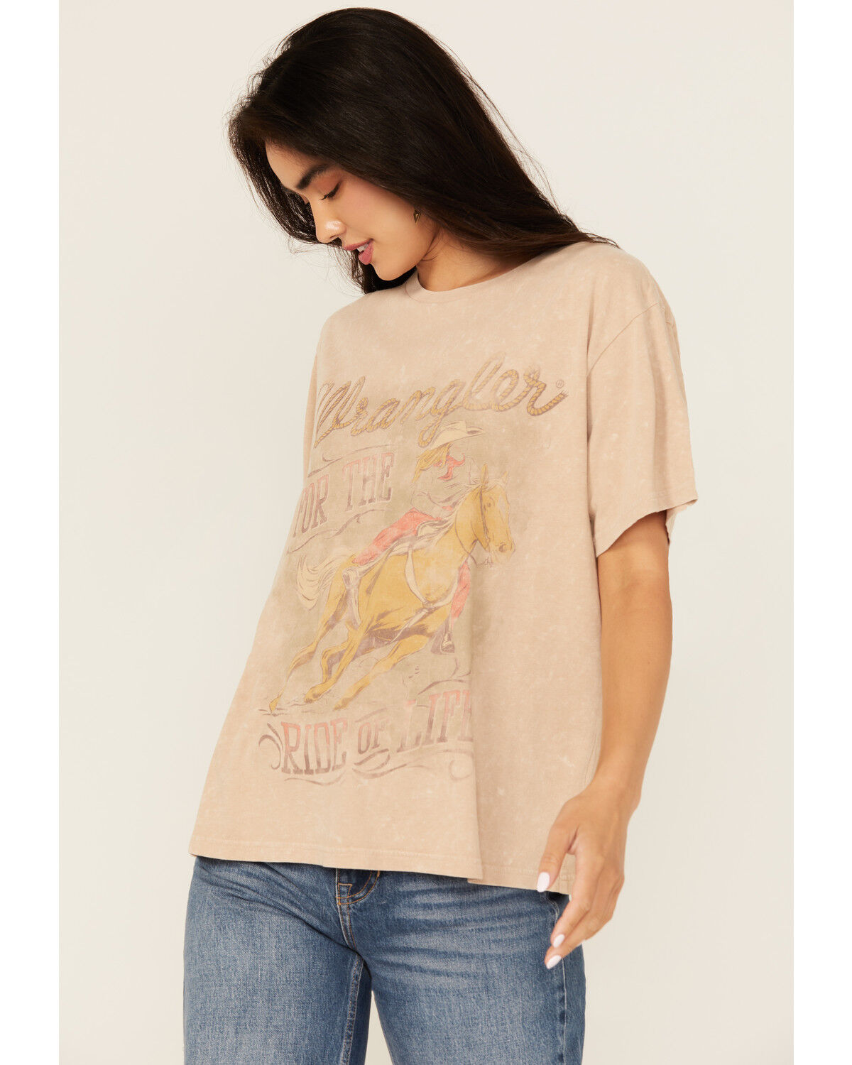Image #2 - Wrangler Women's Ride Of Life Short Sleeve Graphic Tee, Beige, hi-res