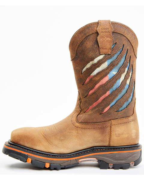Image #3 - Cody James Men's 11" Decimator Western Work Boots - Nano Composite Toe, Brown, hi-res