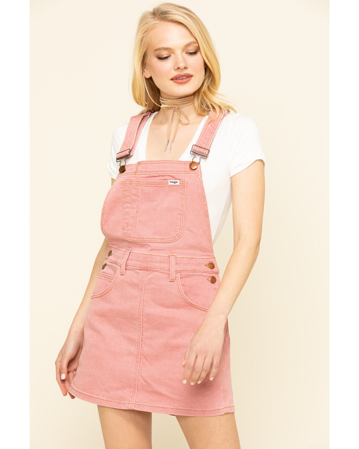 pink overall dress