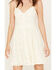 Image #3 - Molly Bracken Women's Lace Button Down Sleeveless Mini Dress, Ivory, hi-res