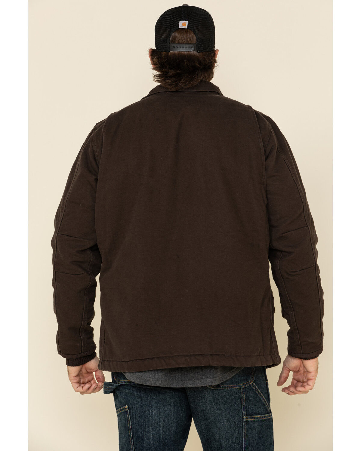 Image #3 - Carhartt Men's Dark Brown Washed Duck Sherpa Lined Work Coat - Big, Dark Brown, hi-res