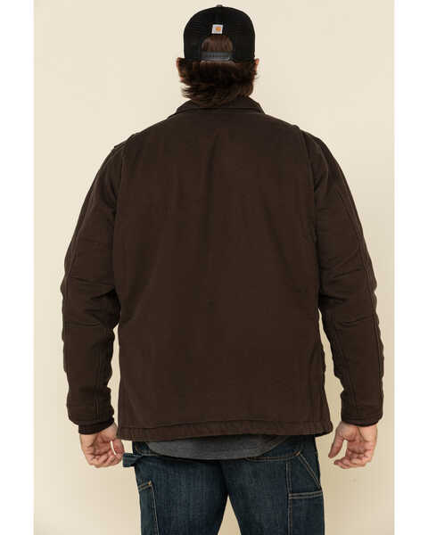 Image #3 - Carhartt Men's Dark Brown Washed Duck Sherpa Lined Work Coat - Big , Dark Brown, hi-res