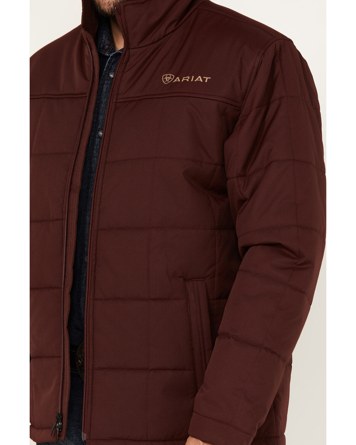 Image #3 - Ariat Men's Crius Solid Insulated Concealed Carry Jacket - Big, Burgundy, hi-res
