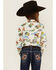 Image #4 - Cruel Girl Girls' Printed Long Sleeve Rhinestone Snap Western Shirt, Cream, hi-res