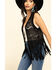 Image #5 - Vocal Women's Lace Studded Fringe Vest, Black, hi-res
