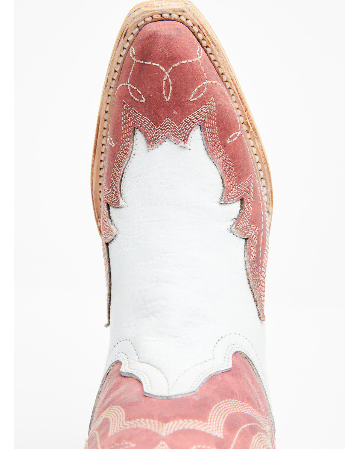 Image #6 - Circle G Women's Wingtip Overlay Western Boots - Snip Toe, Pink, hi-res