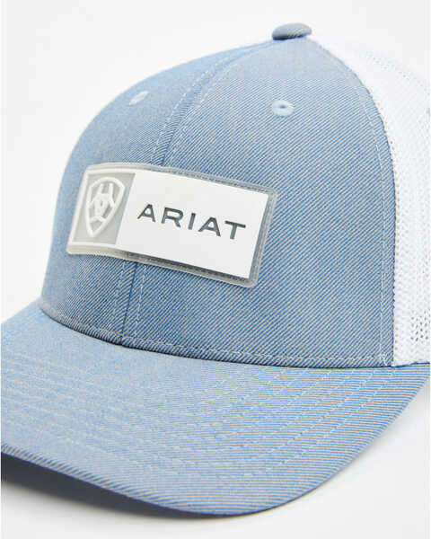 Image #2 - Ariat Men's Rectangle Logo Patch Ball Cap , Blue, hi-res