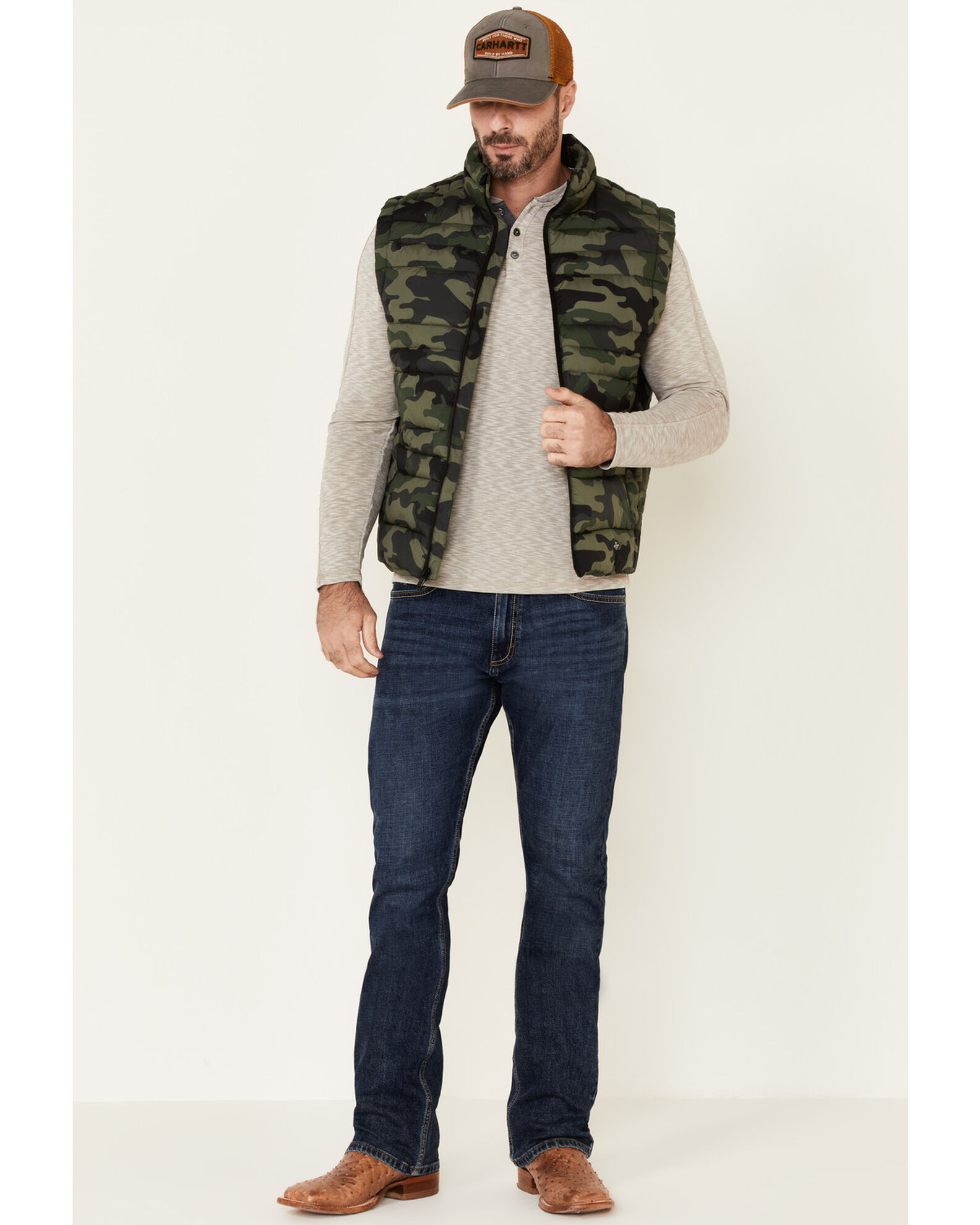 Mens camo hotsell puffer vest