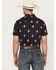 Image #4 - Panhandle Men's Geo Print Short Sleeve Snap Western Shirt, Black, hi-res