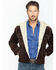 Image #6 - Scully Men's Sherpa Lined Boar Suede Jacket, Chocolate, hi-res