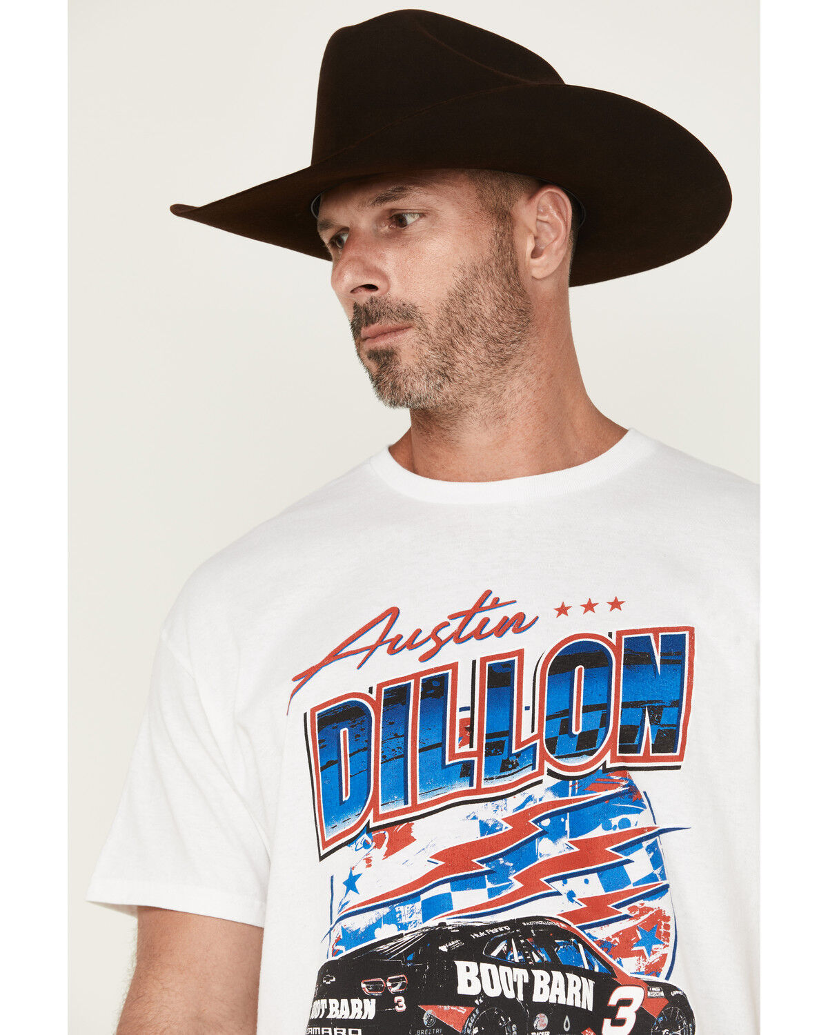 Image #2 - Nascar Men's Boot Barn Exclusive Austin Dillon Short Sleeve Graphic T-Shirt, White, hi-res