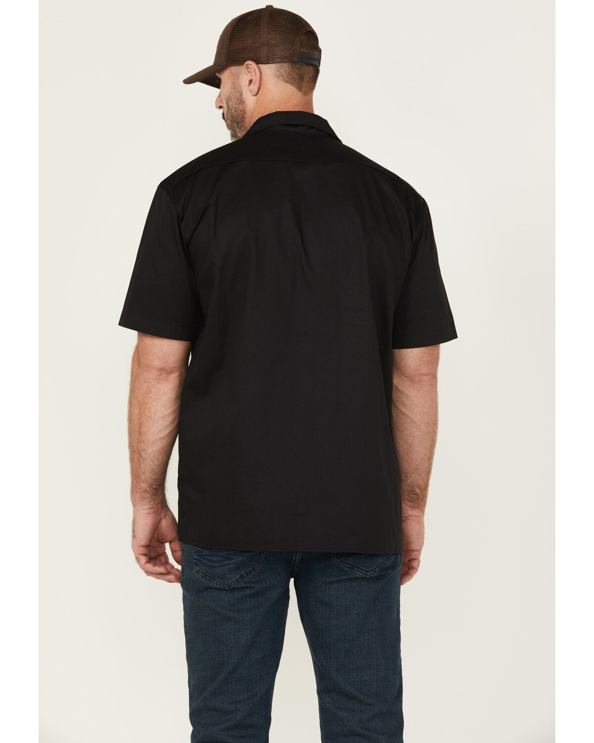 Image #4 - Dickies Men's Flex Twill Relaxed Short Sleeve Button-Down Work Shirt, Black, hi-res