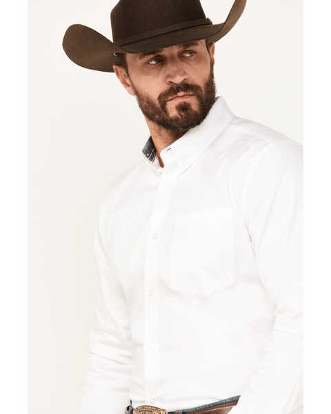 Image #2 - Cody James Men's Basic Twill Long Sleeve Button-Down Performance Western Shirt - Tall, White, hi-res