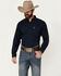 Image #1 - Ariat Men's Percy Geo Print Long Sleeve Button-Down Western Shirt , Dark Blue, hi-res