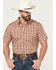 Image #1 - Cody James Men's Bridgestone Southwestern Striped Short Sleeve Button-Down Stretch Western Shirt, Tan, hi-res