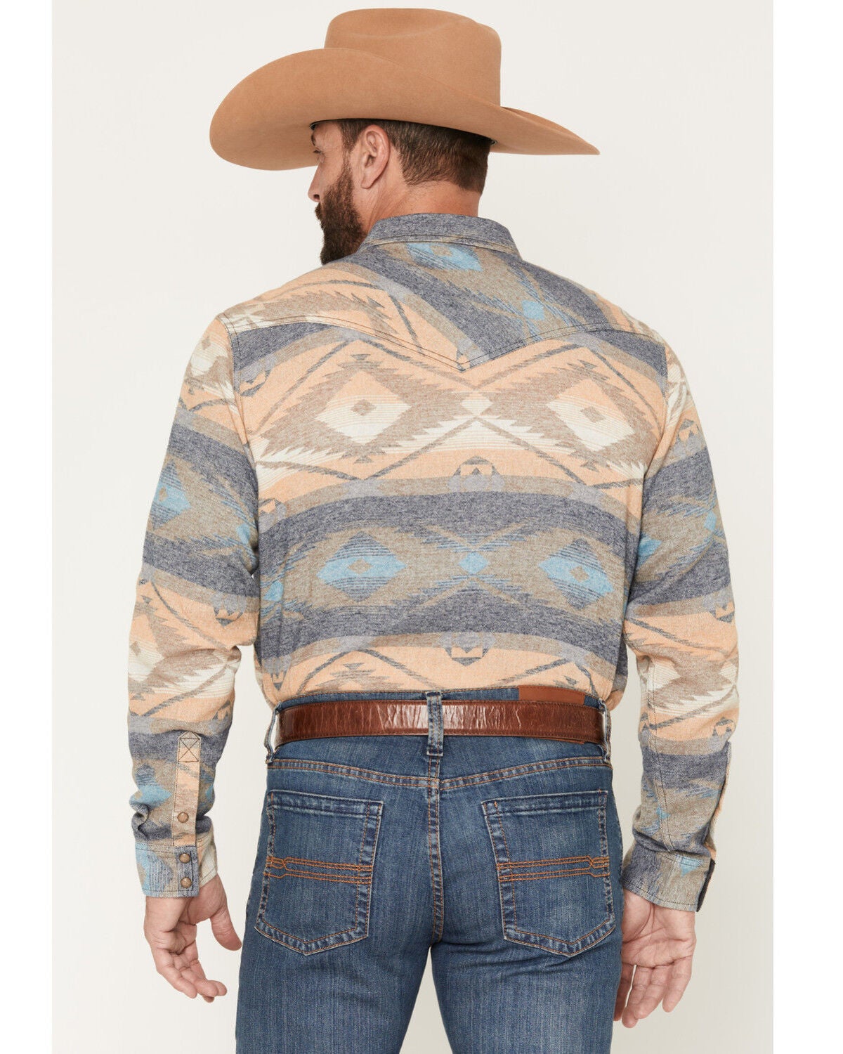 Image #4 - Cody James Men's Arrow Bear Southwestern Print Long Sleeve Snap Flannel Shirt - Big, Multi, hi-res
