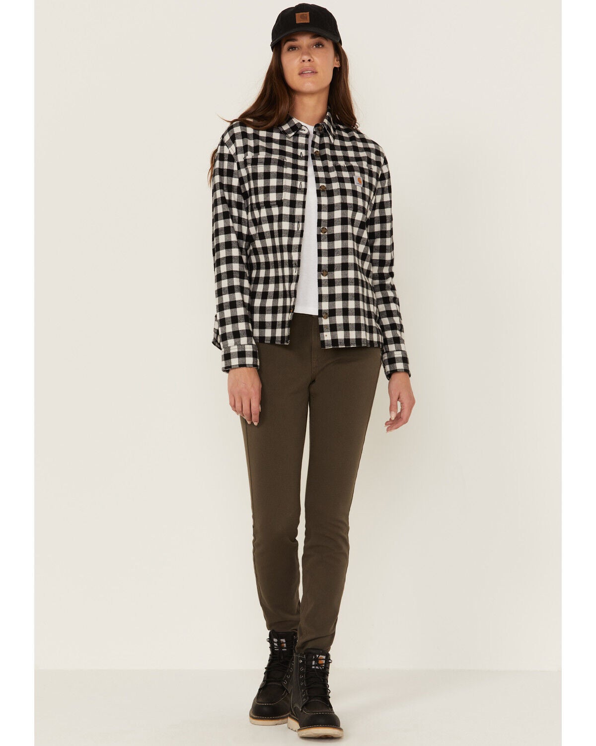 Carhartt Women's Black Small Plaid 