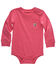 Image #1 - Carhartt Infant Boys' Logo Pocket Long Sleeve Onesie, Pink, hi-res